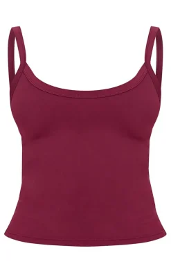 Deep Burgundy Sculpt Strappy Gym Vest
