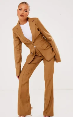 Deep Stone Tailored Woven Flared Pants