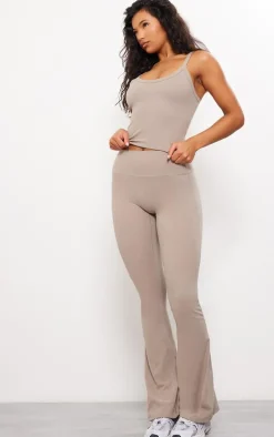 Deep Taupe Sculpt Flare Yoga Pants