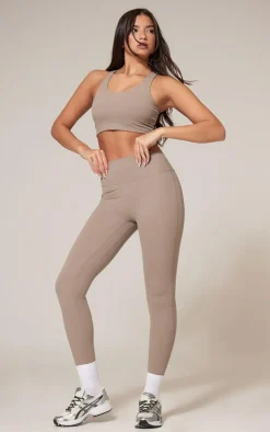 Deep Taupe Sculpt High Waist Gym Leggings