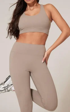 Deep Taupe Sculpt High Waist Gym Leggings