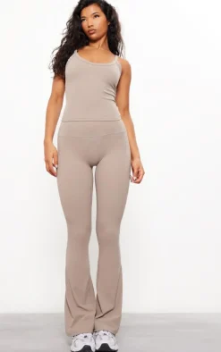 Deep Taupe Sculpt Strappy Gym Vest