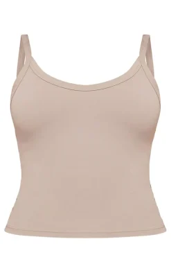 Deep Taupe Sculpt Strappy Gym Vest