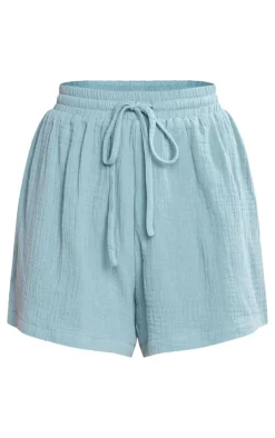 Dusty Blue Woven Floaty Shorts