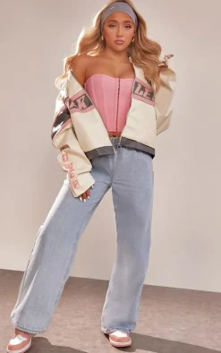 Dusty Pink Bandage Hook And Eye Structured Corset