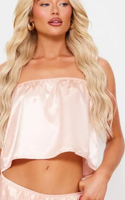 Dusty Pink Satin Cami And Short Pj Set