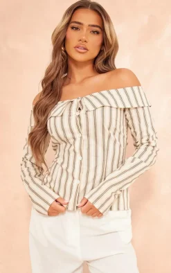 Ecru Bandeau Long Sleeve Shirt