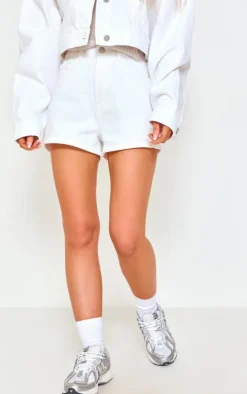 Ecru Basic Denim Shorts