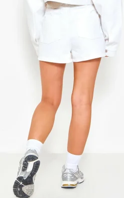 Ecru Basic Denim Shorts