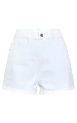 Ecru Basic Denim Shorts