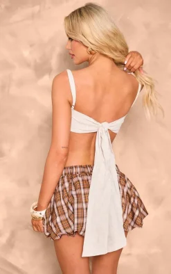 Ecru Linen Tie Back Cami