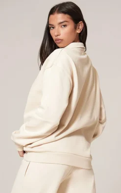 Ecru Premium Collared Oversized Sweatshirt