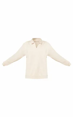 Ecru Premium Collared Oversized Sweatshirt