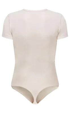 Ecru Premium Cotton Cap Sleeve Fitted Bodysuit