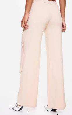 Ecru Premium Tie Detail Waistband Woven Tailored Pants