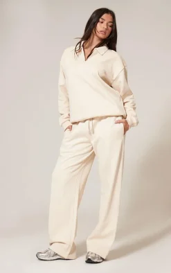 Ecru Premium Wide Leg Sweat Sweatpants