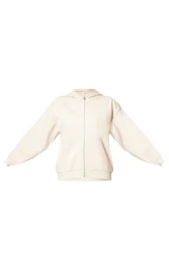 Ecru Premium Zip Up Oversized Hoodie
