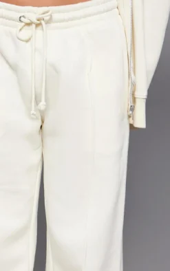 Ecru Washed Seam Detail Straight Leg Sweatpants