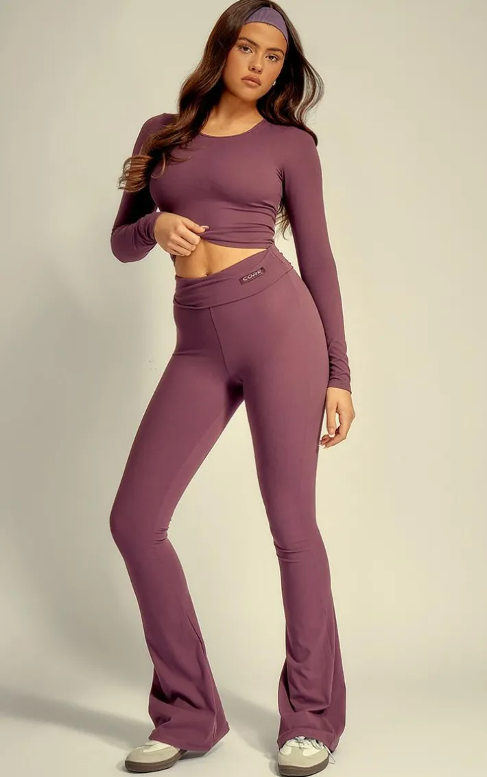 Eggplant Core Collection Snatched Sculpt Foldover Pants
