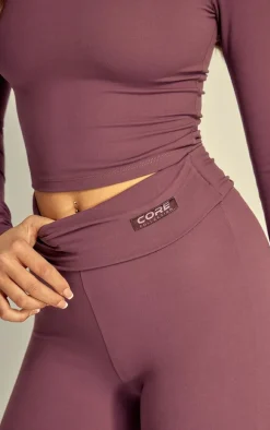 Eggplant Core Collection Snatched Sculpt Foldover Pants