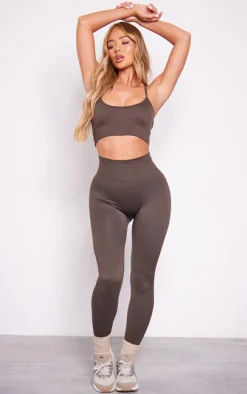 Espresso Basic Seamless High Waist Gym Leggings