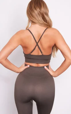 Espresso Basic Seamless Padded Sports Bra