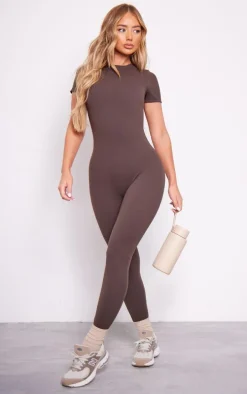 Espresso Sculpt Short Sleeved Unitard