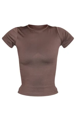 Espresso Seamless Longline Short Sleeve Gym Top