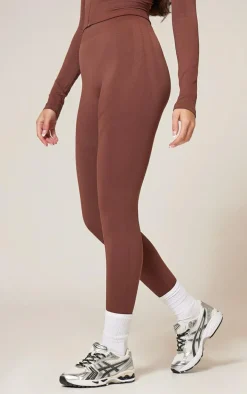 Espresso Textured Seamless Gym Leggings