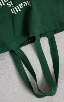 Forest Green Graphic Oversized Tote Bag