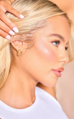 Gold Abstract Chunky Hoop Earrings Multipack