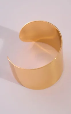 Gold Abstract Cuff Bangle