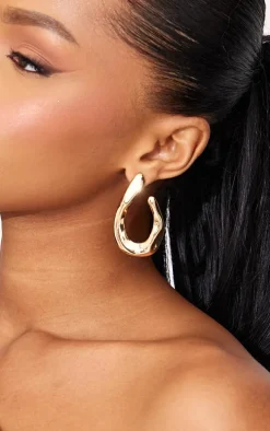 Gold Abstract Molten Multipack Earrings