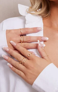 Gold Assorted Shape Twist Ring Set