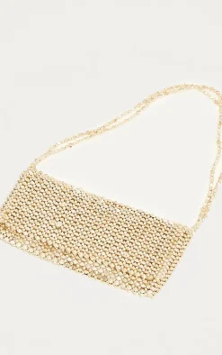 Gold Beaded Shoulder Bag