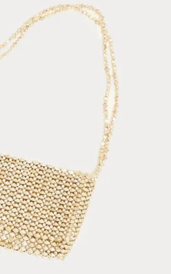Gold Beaded Shoulder Bag