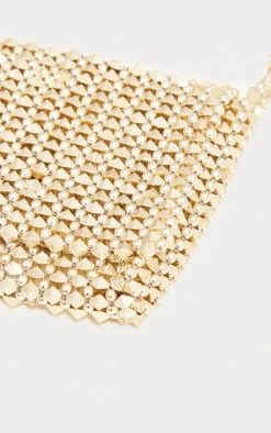 Gold Beaded Shoulder Bag
