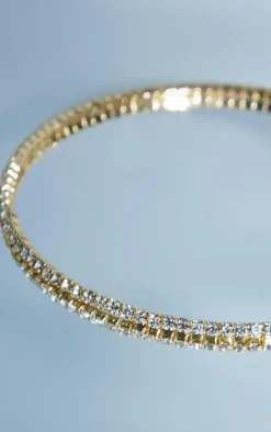 Gold Dainty Diamante Choker