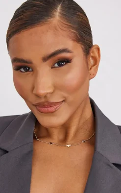 Gold Dainty Heart Short Chain Necklace