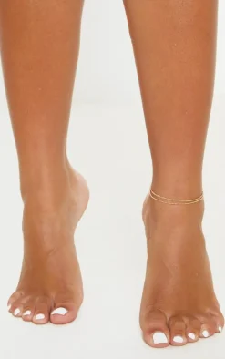 Gold Double Chain Layer Anklet