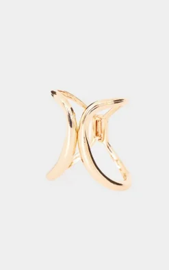 Gold Double Curved Bangle