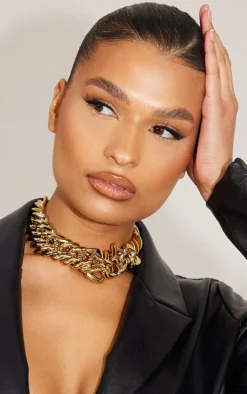 Gold Extra Chunky Chain Detail Necklace