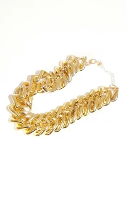 Gold Extra Chunky Chain Detail Necklace
