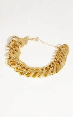 Gold Extra Chunky Chain Detail Necklace