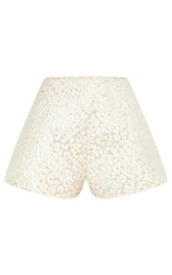 Gold Foil Print A Line Shorts