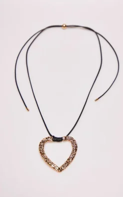 Gold Heart String Necklace