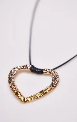 Gold Heart String Necklace