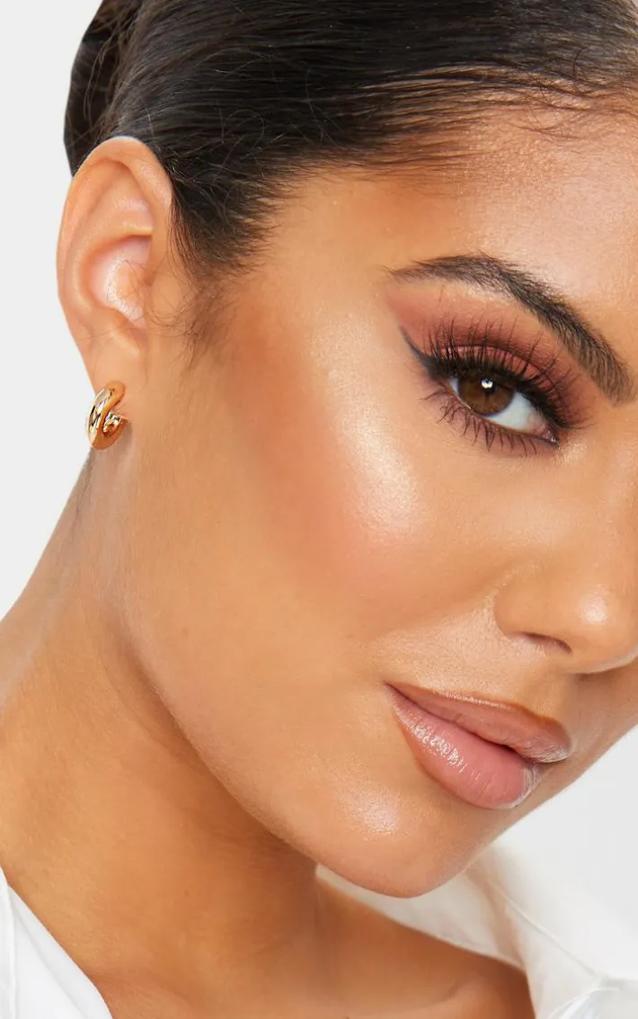 Gold Huggie Hoop 3 Pack Earring Set