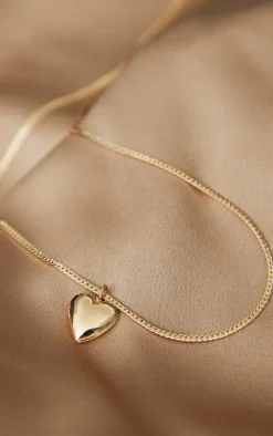 Gold Locket Snake Chain Necklace