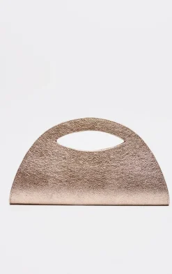Gold Metallic Curved Mini Bag